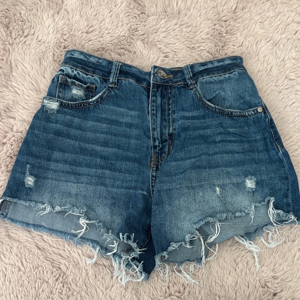Rewash Blue Distressed Jean Shorts